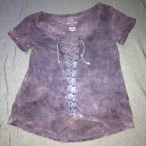 American Eagle Soft & Sexy lace-up tshirt